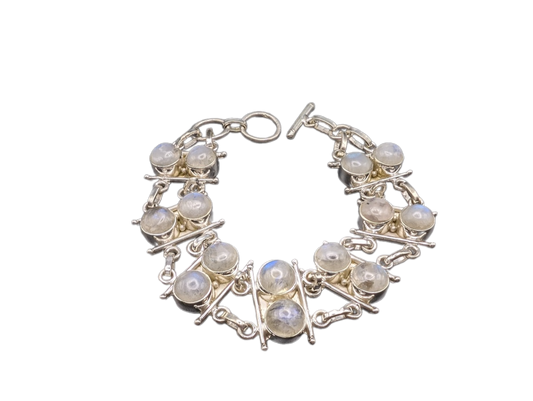 Bracelet en argent et pierres de lune Trésors de femme