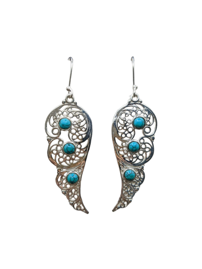 Boucles d’oreilles en argent et pierre turquoise Trésors de femme