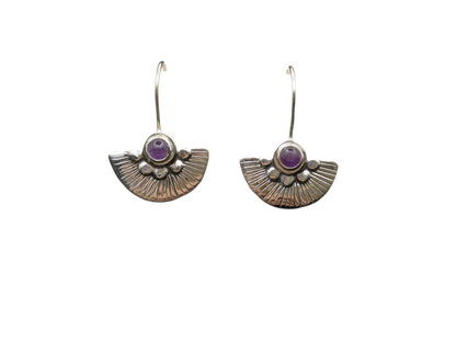 Boucles d’oreilles en argent et pierre d'améthyste Trésors de femme