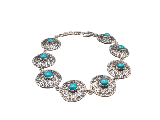 Bracelet en argent et turquoise Trésors de femme